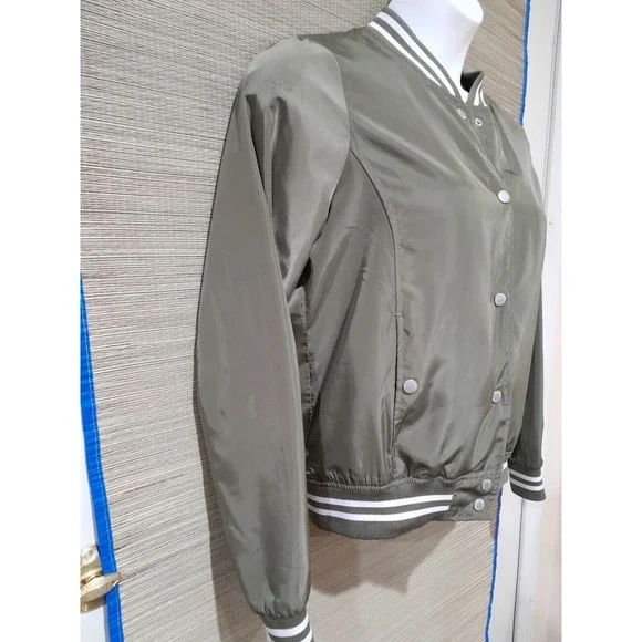 Jou Jou Bomber Jacket Green/White, Size L - Picture 2 of 7